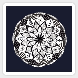 Floral Mandala with s dark indigo Background Sticker